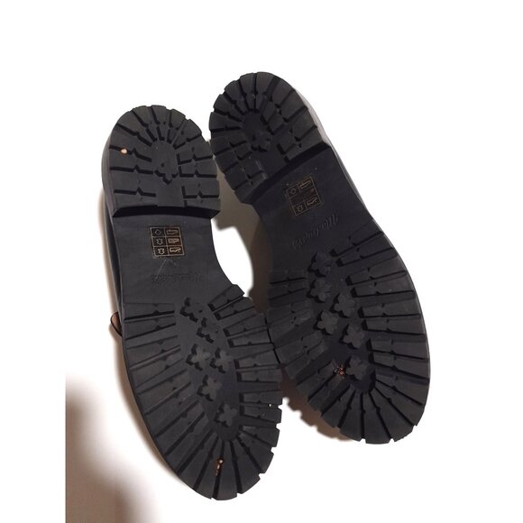 SOLD🔴🔴🔴🔴🔴🔴Madewell Women's Black Leather Lugged Slip On Loafer 8.5 - Picture 7 of 11